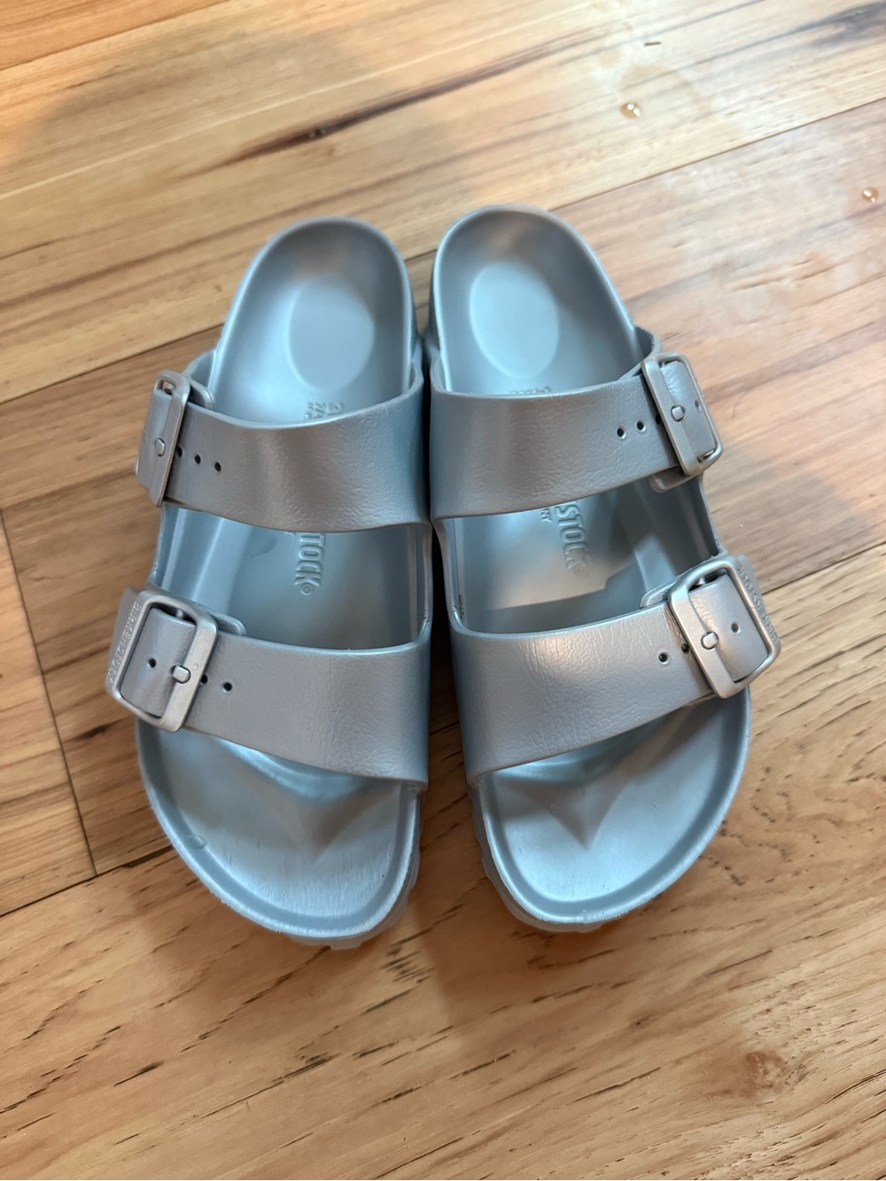 Birkenstock Kids Double-Buckle Sandals in Light Gray